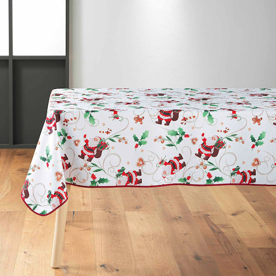 Weihnachtlich Fleckenfrei Tischtuch Stoff Weiß L300xB150cm.