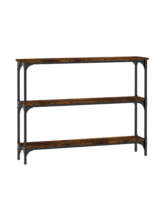 Console Table Wood & Metal Καπνιστή Δρυς L100xW22.5xH75cm