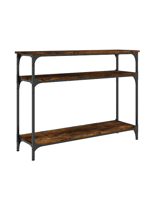 Console Table Wood & Metal Καπνιστή Δρυς L100xW29xH75cm