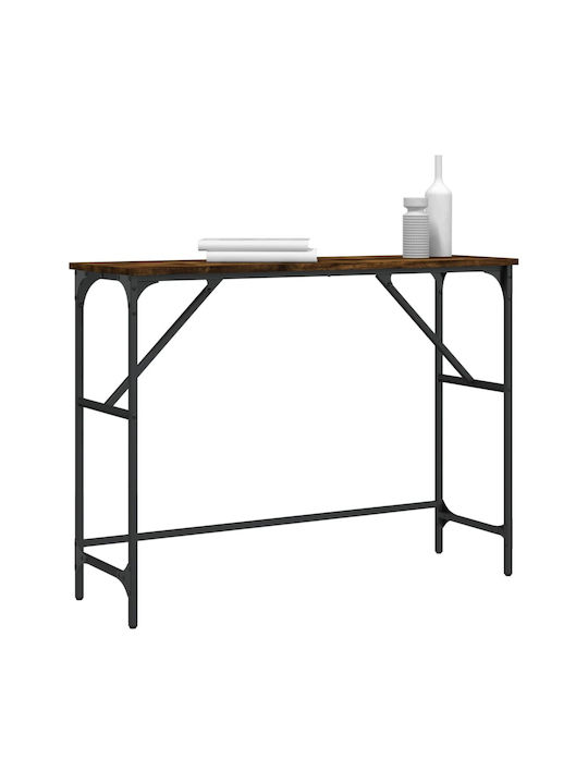 Console Table Wood & Metal Καπνιστή Δρυς L100xW32xH75cm