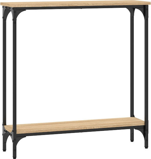 Console Table Wood & Metal Sonoma Δρυς L75xW22.5xH75cm