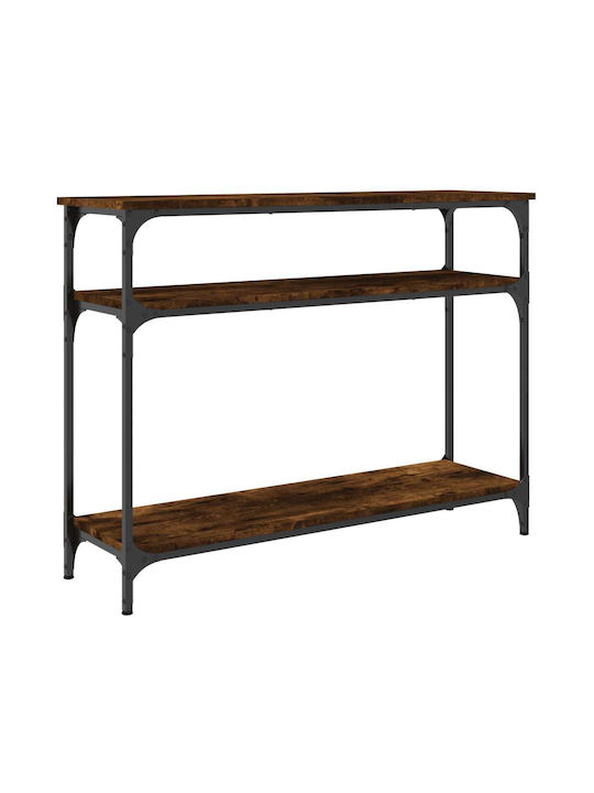 Console Table Wood & Metal Smoky Oak L100xW29xH75cm