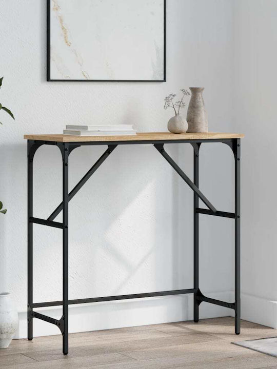 Console Table Wood & Metal Sonoma Δρυς L75xW32xH75cm