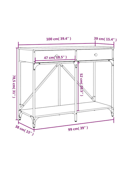 Konsole Smoky Oak L100xB39xH78.5cm