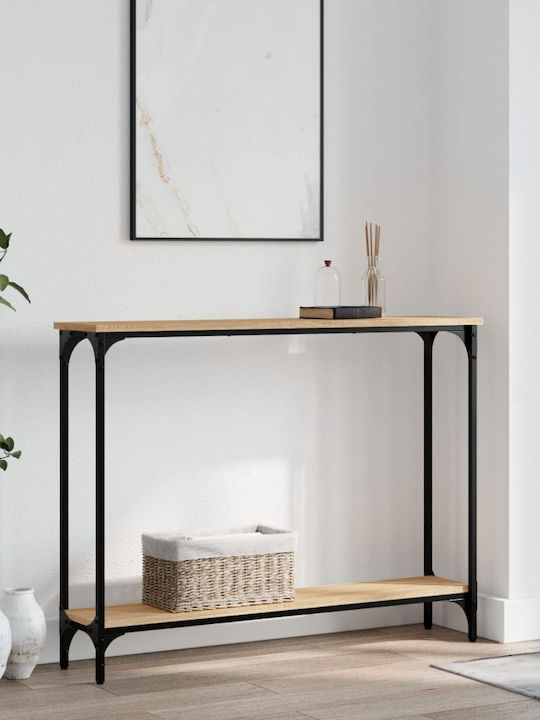Console Table Wood & Metal Sonoma Δρυς L100xW22.5xH75cm