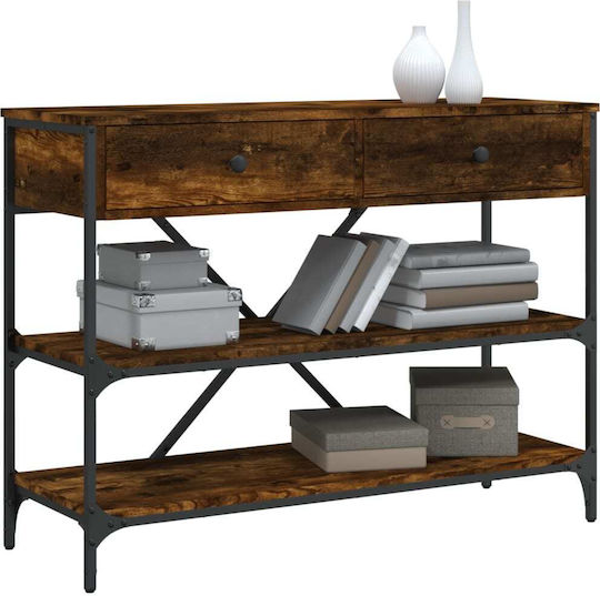 Console Table Wood & Metal Καπνιστή Δρυς L100xW34.5xH75cm