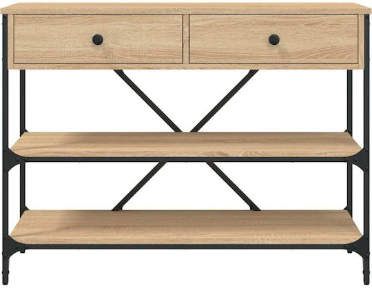 Console Table Wood & Metal Δρυς Sonoma L100xW34.5xH75cm