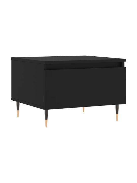 Rectangular Wooden Side Table Black L50xW46xH35cm