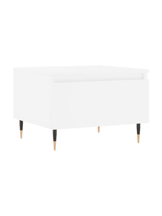 Rectangular Wooden Side Table White L50xW46xH35cm