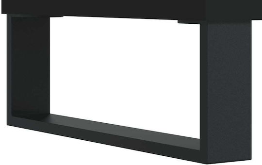 Masă Laterală Rectangulară Din Lemn Cu Sertare Neagră Lățime 50xLungime 46xÎnălțime 50cm