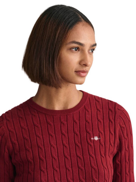Women's Long Sleeve Sweater Cotton Bordeaux