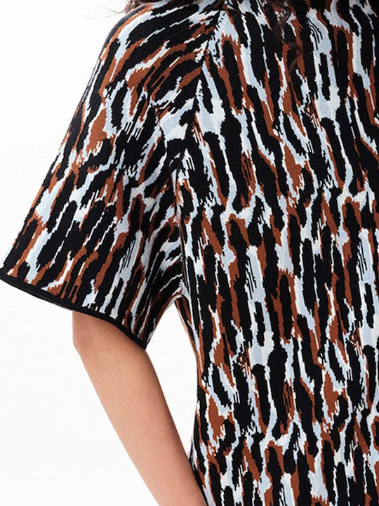 Sommer Mini Kleid mit Druck Caramel