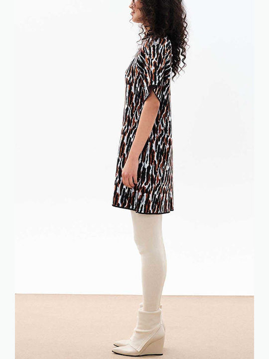 Sommer Mini Kleid mit Druck Caramel