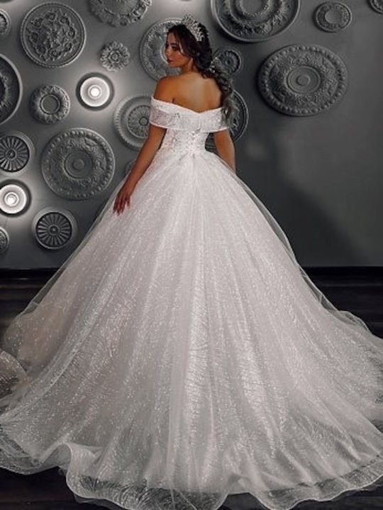 RichgirlBoudoir Maxi Wedding Dress Off-Shoulder White