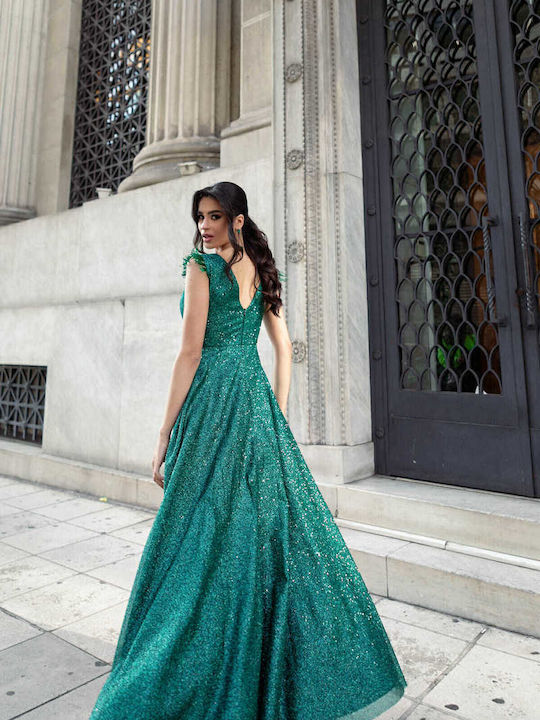 Summer Maxi Dress for Wedding Christening Green 10155 005