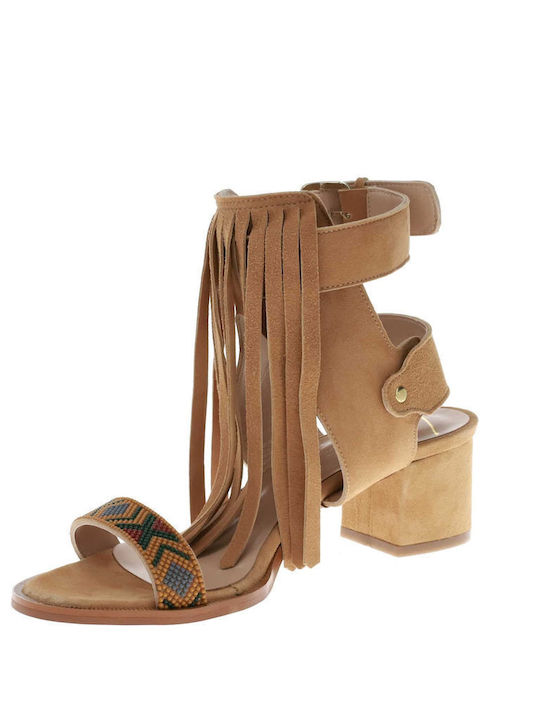 Suede Sandalen Tabac Braun