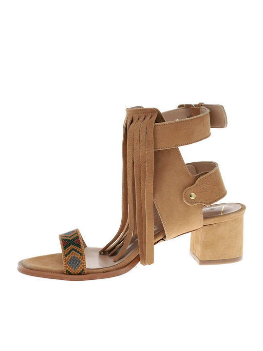 Suede Sandalen Tabac Braun