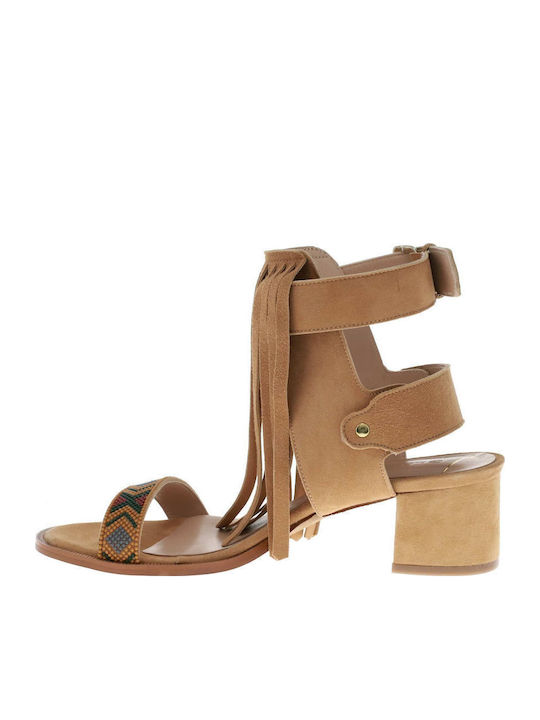 Suede Sandalen Tabac Braun