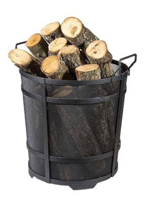 Viometal Metalic Coș Depozitare lemne 53x38x49cm Negru