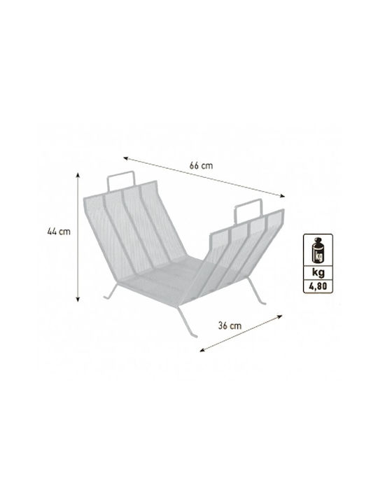 Viometal Metallic Basket Wood Storage 44x36x66cm Bronze
