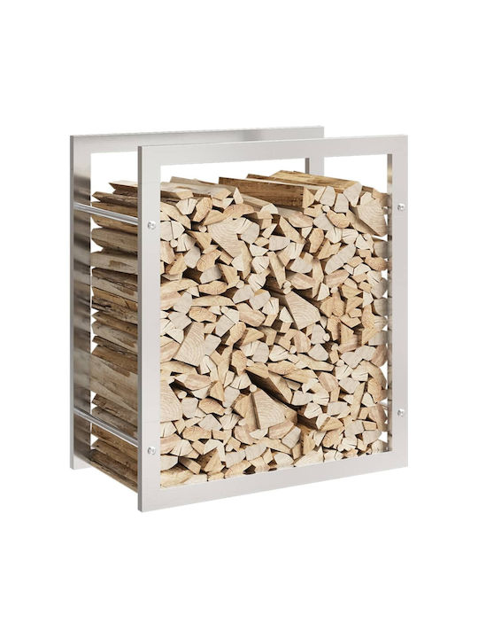 vidaXL Brennholz Inox Regal Holzlagerung 50x28x56cm