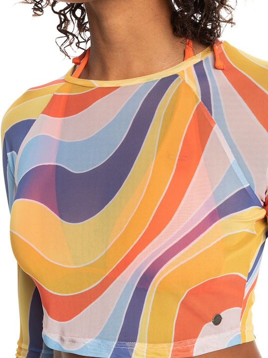 Just A Friend Women's Crop Top Long Sleeve Tiger Lily Cruz (NME3)