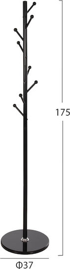 HomeMarkt Freistehender Kleiderständer Metallisch Schwarz 37x37x175cm