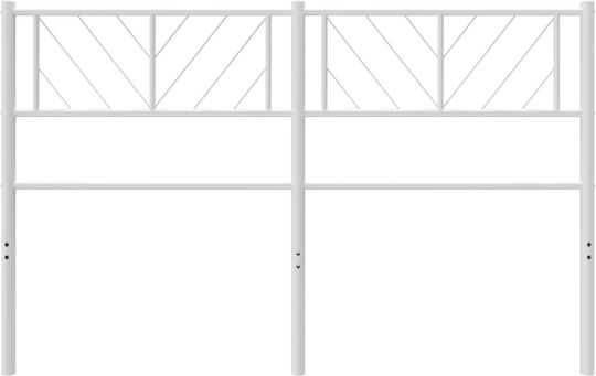 vidaXL Металик Бяло Табло За Легло 125x90см