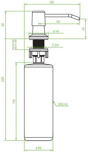 Drop Built-in Kitchen Plastic Dispenser