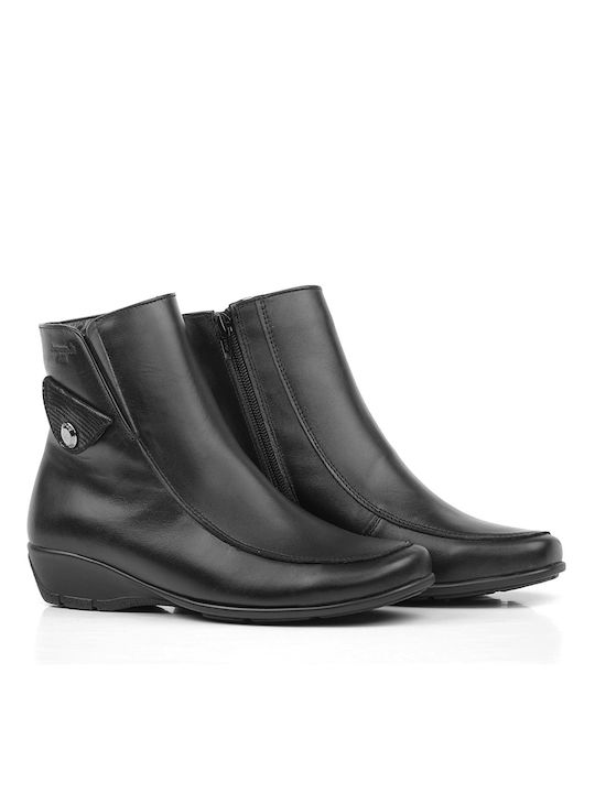 Boxer Leather Women's Ankle Boots Black