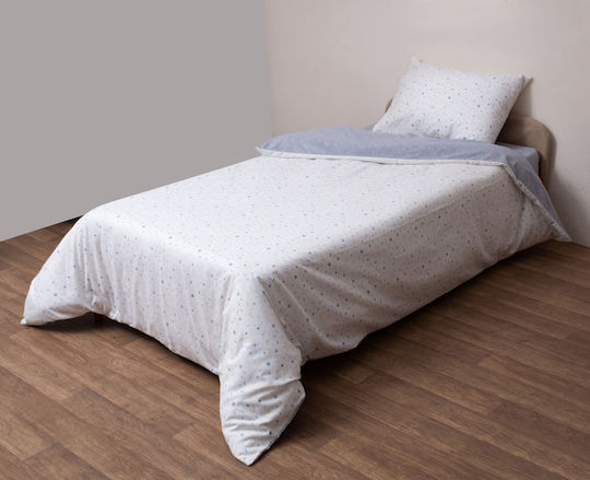 Viopros Kids Duvet Cover Set Single with Pillowcase Cotton White 160x240cm