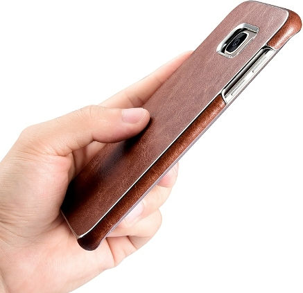Xoomz Back Cover Piele artificială Maro (Galaxy S7 Edge)