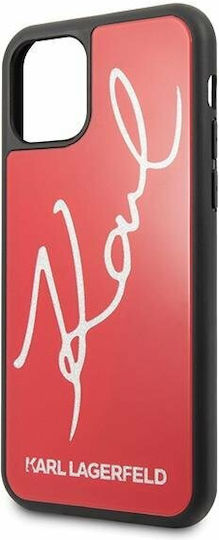 Karl Lagerfeld Signature Umschlag Rückseite Kunststoff Rot (iPhone 11 Pro) KLHCN58DLKSRE