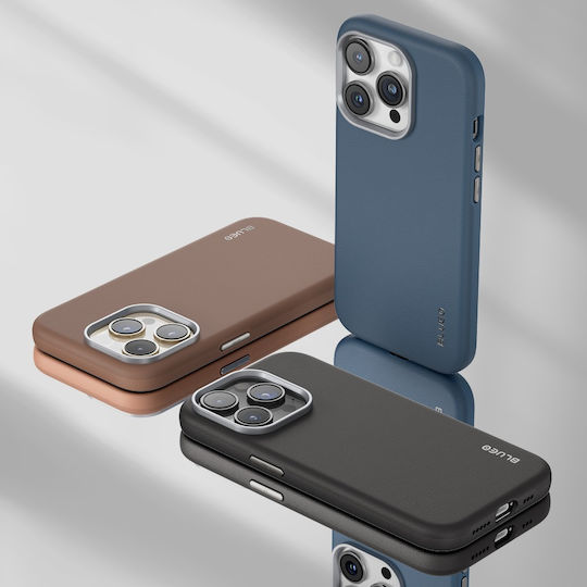 Premium Umschlag Rückseite Leder Braun (iPhone 14 Pro)