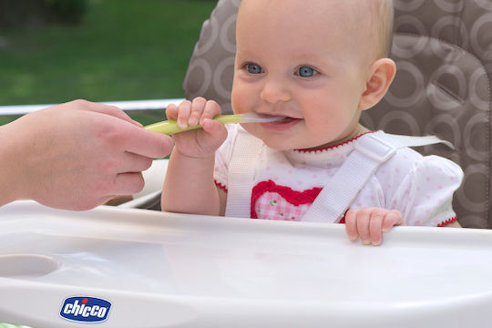 Chicco Baby Spoon made of Silicone for 6+ months Green