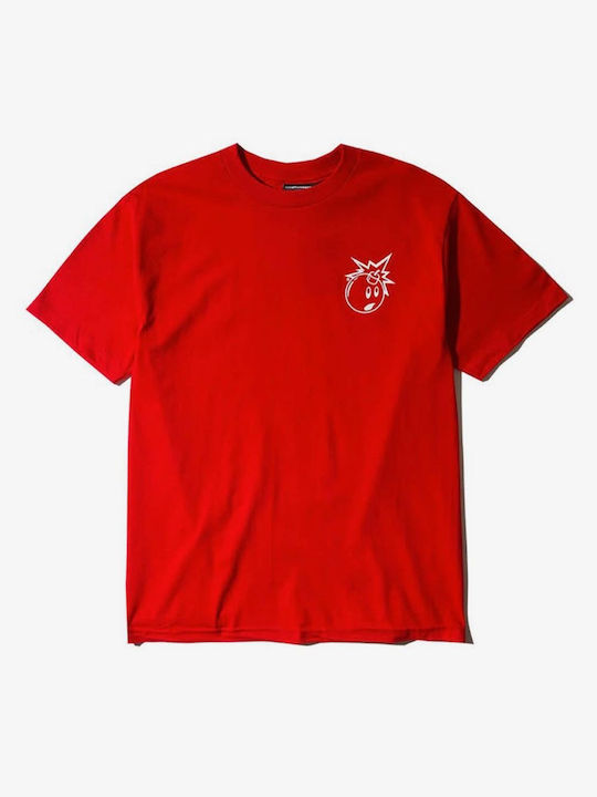 The Hundreds Simple Adam T-shirt Bărbătesc cu Mânecă Scurtă Roșu