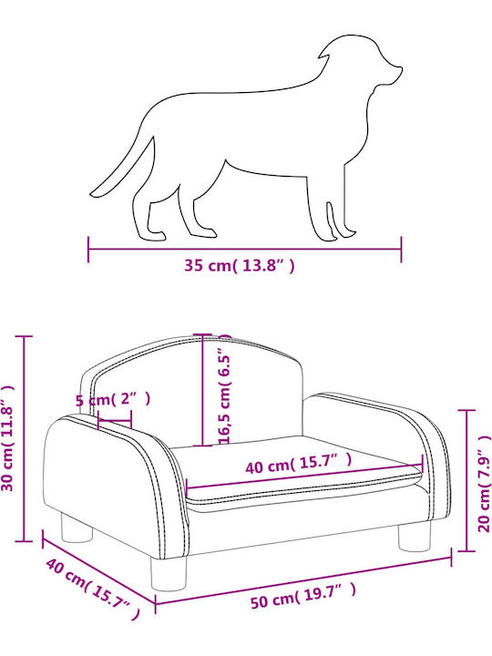 vidaXL Sofa Hundebett Schwarz 50x40cm.