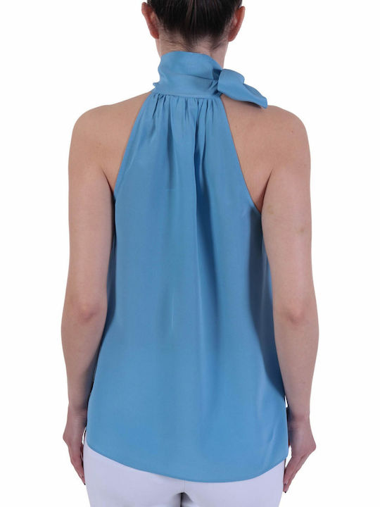 Michael Kors Women's Summer Blouse Sleeveless Light Blue
