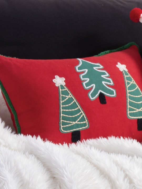 Nef-Nef Homeware Weihnachtsdekoratives Kissen Rechteckig Rot 30x45cm
