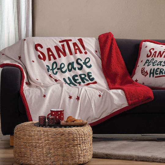 Nef-Nef Homeware Please Χριστουγεννιάτικο Διακοσμητικό Μαξιλάρι Τετράγωνο Λευκό 50x50εκ.