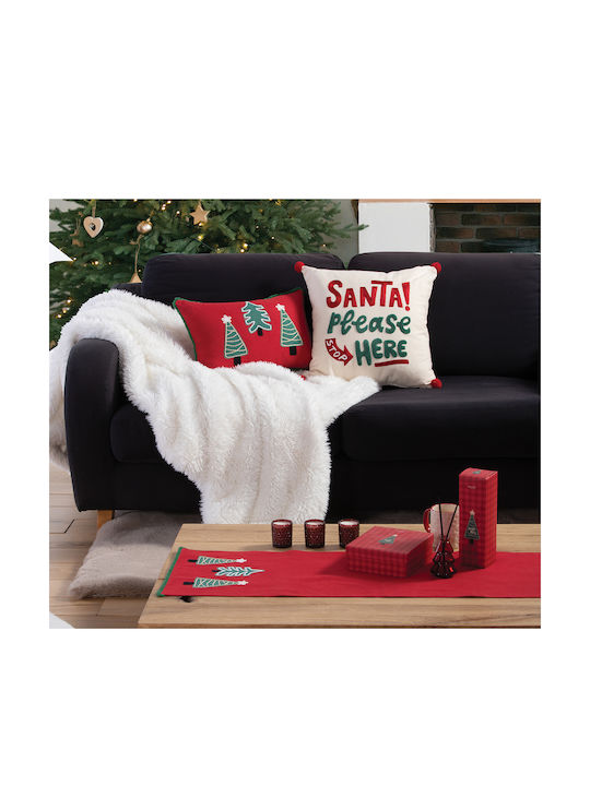 Nef-Nef Homeware Weihnachtsdekoratives Kissen Platz Weiß 45x45Stück