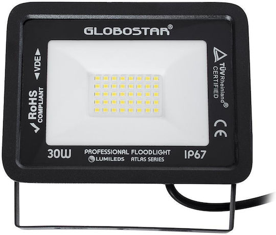 GloboStar Atlas Waterproof LED Floodlight 30W Natural White 4500K IP67