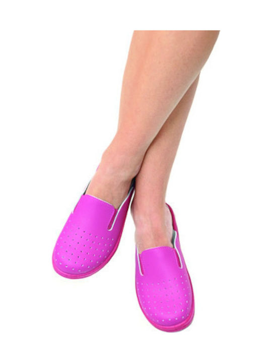 Level Anatomic Women's Leather Anatomic Clogs Fuchsia