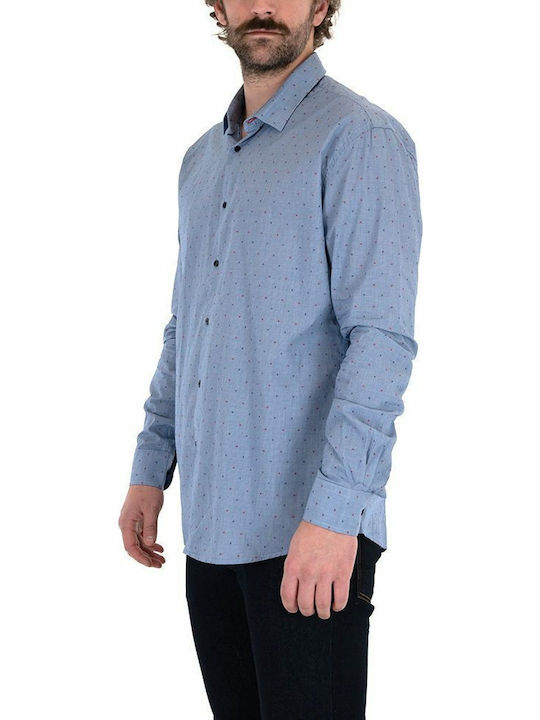Cu mânecă lungă Bumbac Cămașă Blue