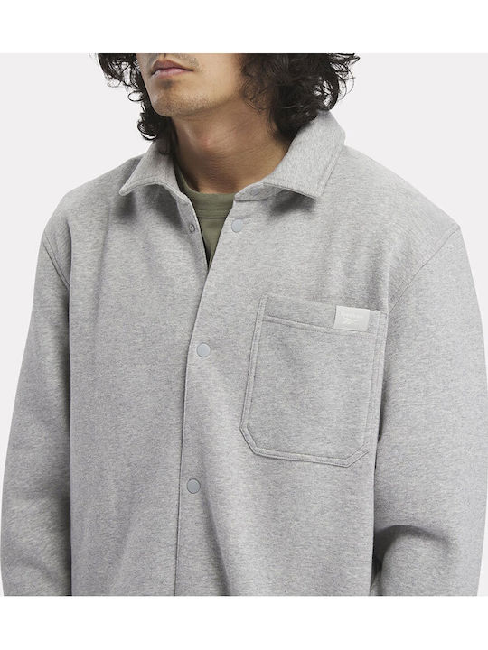 Μακρυμάνικo Overshirt σε Κανονική Γραμμή Medium grey hea