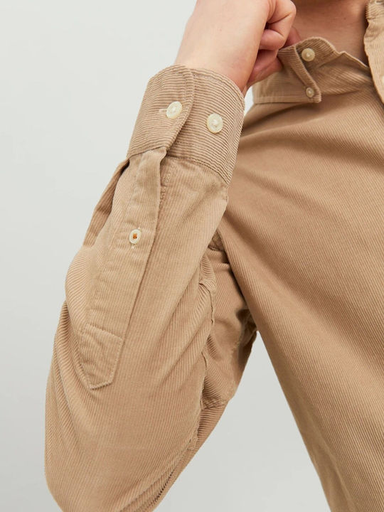 Long-sleeved Corduroy Shirt Crockery