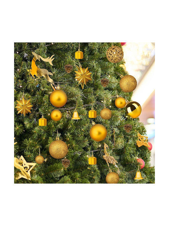 Ornament suspendat Glob Plastic Auriu Set 100buc