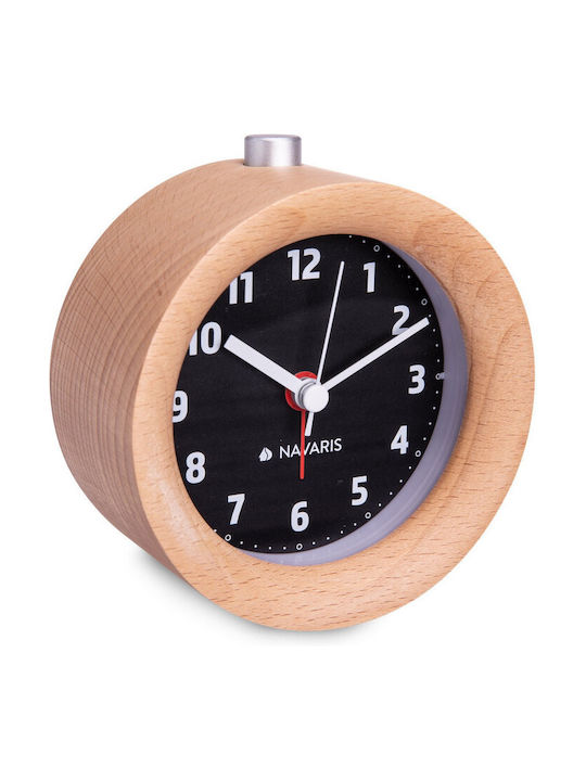 Navaris Navaris Tabletop Clock with Indicators Wooden with Alarm Clock Black