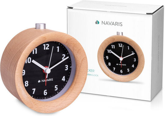 Navaris Navaris Tabletop Clock with Indicators Wooden with Alarm Clock Black