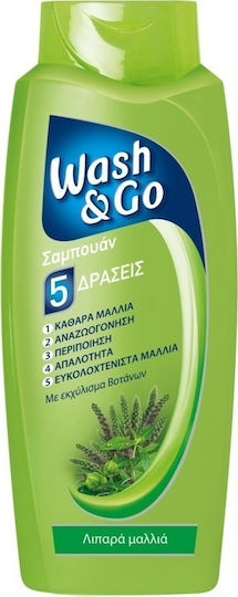 Wash & Go Σαμπουάν Αναδόμησης/Θρέψης για Λιπαρά Μαλλιά 650ml